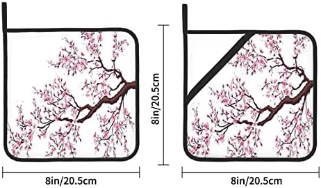 Cherry Blossoms Tree 2 Pack Pote Pote para os suportes de panela resistentes ao calor da cozinha conjuntos de forno Pots Hot Pots para