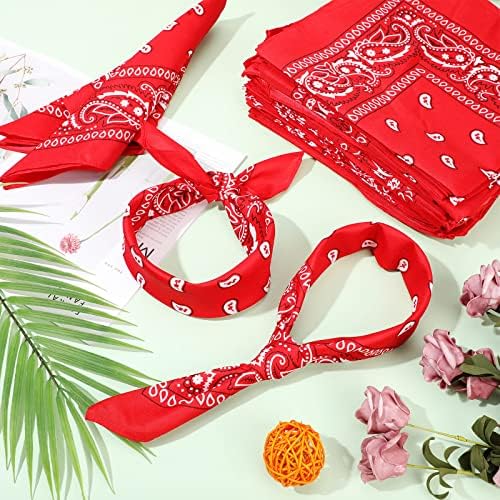 100 Pack Bandanas unissex Paisley bandanas a granel Multi -Fins de propósito Cowboy Head Wrap Face Capa Fache Party