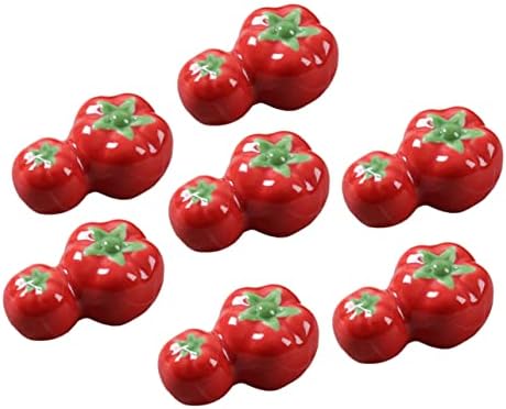 Happyyami 7pcs pauzinhos de tomate descanso descanso artificial titular de pincel de frutas japonês bordo do garfo descanso exclusivo pauzinho de pauzinha chinesa portadores de pauzinho de pauzinho colher home plotstick titular brinquedo brinquedo brinquedo