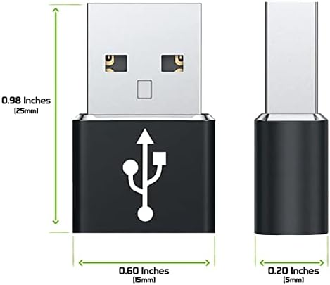 Usb-C fêmea para USB Adaptador rápido compatível com o seu Blu Vivo 6 para carregador, sincronização, dispositivos OTG como