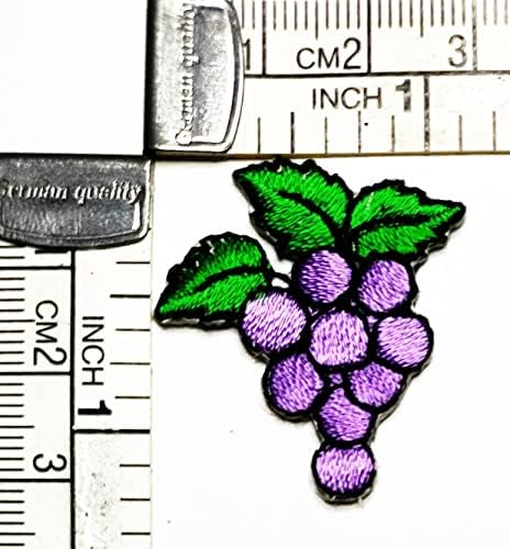 Kleenplus 3pcs. Mini uvas roxas de patch artes artes costura reparam fruta doce desenho animado de ferro bordado em