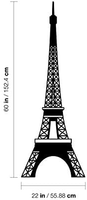Decalque de arte da parede de vinil - Torre Eiffel - 60 x 22 - adesivo de adesivo mínimo da França