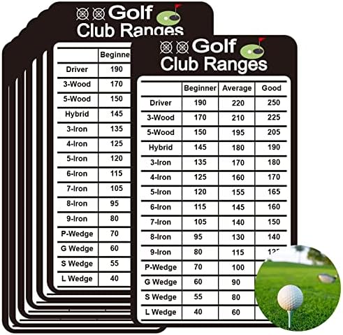 Cartão de Golfe Range Card 2 x 3,5 polegadas Golfistas de referência rápida Cartão de distância Golf Club Range Estimativa