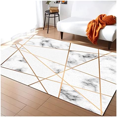 Carpete de geometria de mármore de Ylyajy para tapetes de cabeceira da sala de estar tapetes macios