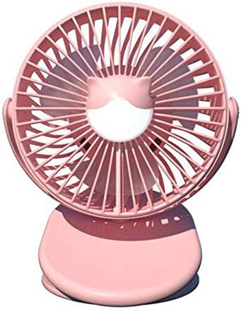 Ventilador elétrico de desktop ， fã de clipe mini-ventilador de uso duplo com 3 velocidades com leve bateria de ajuste de ângulo de 365 ° USB de 365 ° ideal para a família de escritório, rosa