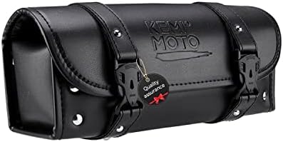 Bolsa de garfo de motociclismo Issyauto, bolsa de ferramentas de folo de couro PU, bolsa de armazenamento de rolos de barra de