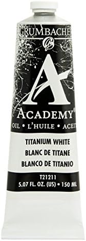 Tinta a óleo da academia Grumbacher, 150 ml/5,07 oz, titânio branco