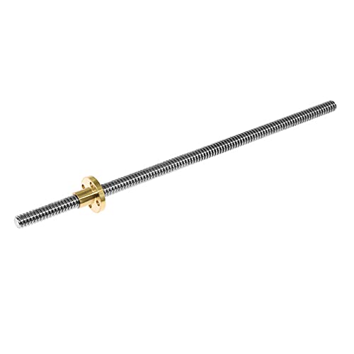 ANWOK 1PCS T8 1200mm 8mm de parafuso de chumbo de aço inoxidável com thread de porca de latão T8 para impressora 3D e eixo Z