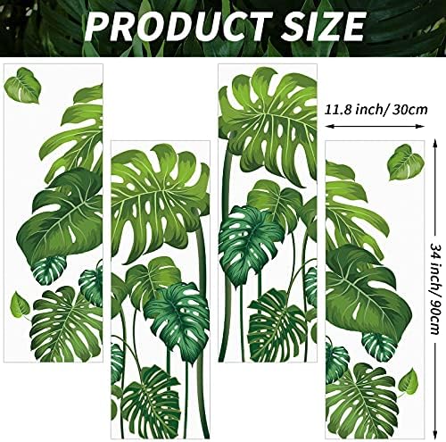 Grande Jungle Tropical Green Folhas Decalques de parede Plantas de folhas de palmeira adesivos de parede Peel e Stick Removable