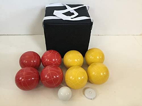 Nova Listagem - Conjuntos de Bocha exclusivos - 107mm com bolas amarelas e vermelhas, bolsa preta