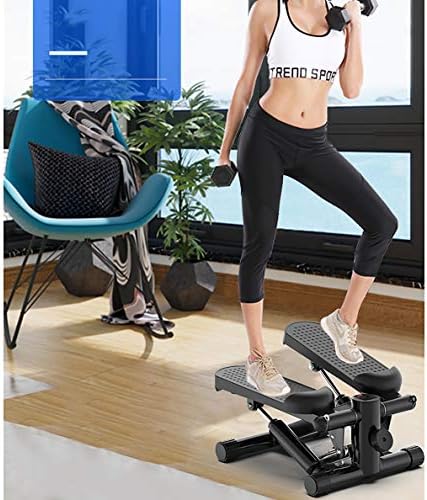 ZPEE Mini Motion escalando Twist Stepper, ajustável para mulheres e homem, equipamentos de exercícios de passo mudos com bandas