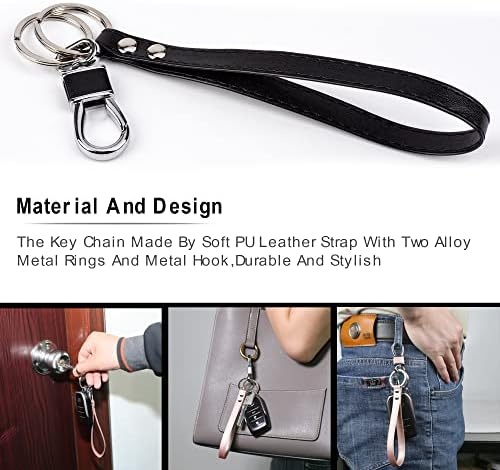 Essentials Keychain for Women - cadeia chave de corda com anéis de metal de liga destacável