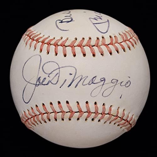 Vintage Mickey Mantle e Joe Dimaggio Dual Oal Baseball JSA - Bolalls autografados