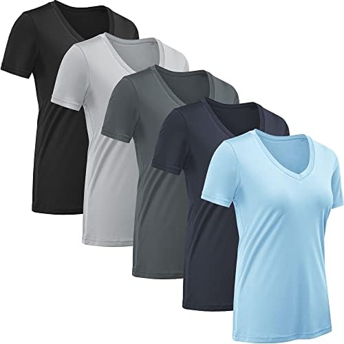 McPoo Workout Shirts for Women - confortável V Neck T camisetas para mulheres