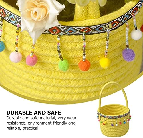 PretyZoom Cotton Thread Flower Baskets Storage Basket Flower Louse Ornamentos para casa