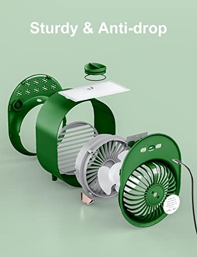 Harohom Misting Fan Portable, mini ventilador de ar condicionado, pequeno ventilador de mesa com 3 velocidades ajustáveis, fã de