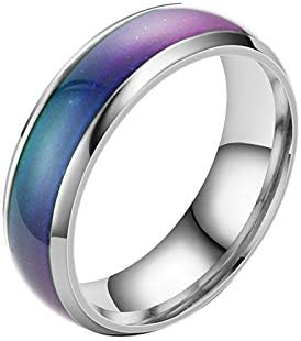 Anel de alteração de cor anel emoção índice de cor anel de cor de cor para homens homens empilháveis ​​faixas de casamento promessa anéis