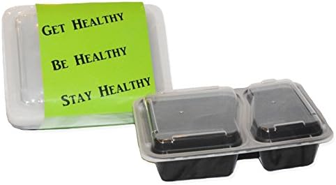 2 Compartimento Prep recipientes de recipientes Bento Lunches Controle de porção Microwave Freezer Lavagem de louça Segura Reutilizável empilhável Alimento seguro BPA grátis de 10 pacote