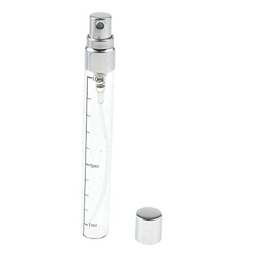Menolana 5x vazio de névoa fina de vidro de vidro de vidro Viagem de perfume Recipiente de perfume 10ml - prata, 10ml