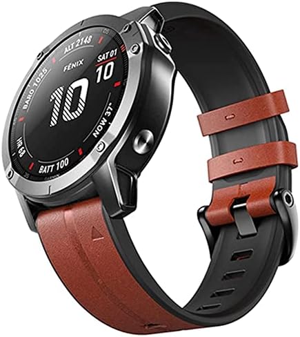 Gxfcuk 22/26mm Quickfit Smart Watch Strap for Garmin Fenix ​​7 7x 6 6x Pro 5x 5 mais 3HR 935 945 Banda de couro genuína Pulseira