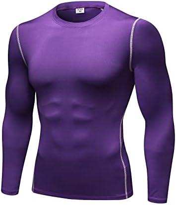 Camisas de compressão de manga longa atlética masculina camisetas de exercícios de exercícios de ajuste seco rápido