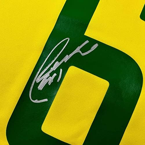 Autografado/assinado Roberto Carlos Brasil Amarelo Jersey Beckett Bas Coa