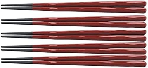 J-Kitchens pbtticks, conjunto de 5, 9,4 polegadas, espada única hexagonal, pauzinhos, revestimento vermelho, fabricado