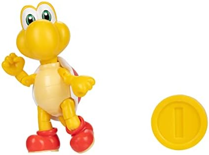 Super Mario Nintendo Figuras de ação positiva articulada Red Koopa Troopa Tropa Toys com acessórios de moedas, perfeitos para crianças e colecionadores! para idades mais de 3 anos