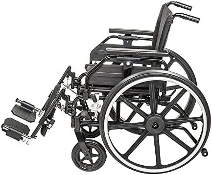 Drive Medical Viper Plus GT Wheelchair com apoios de braços universais, elevando Legrests, assento de 22 , quadro verde profundo, estofamento preto