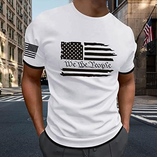 2xl Alto Mens T Camisetas da Independência da Independência Impressão Two Cheer de Leisure da Primavera/Verão costura