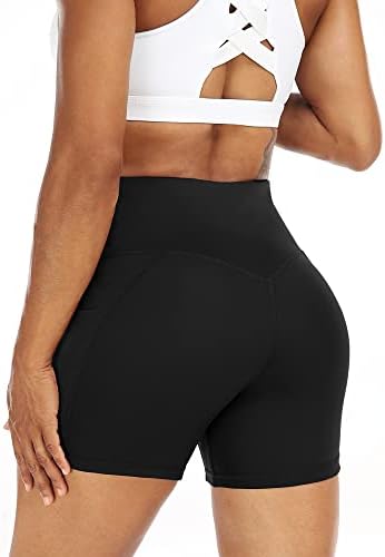 Pacote Cadmus 3 pacote feminino de ioga em V-Waist shorts standex shorts de shorts de profundidade bolsos laterais Deep