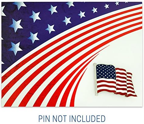 Cartão de apresentação de bandeira patriótica americana Pinmart para pino de lapela - pacote de 25