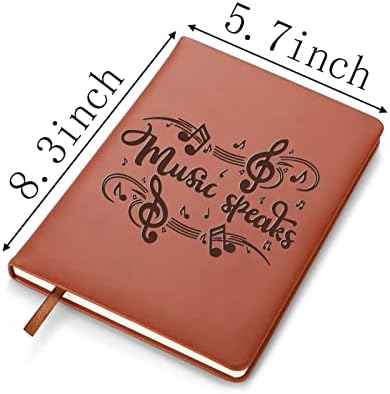 RSRXEDL Música Gift Music Amor Gift Music Speaks Leather Journal Notebook Musician's Music Musiopist Gift Music Notebook