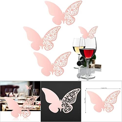 FDIT 20pcs em forma de casamento cartões de visita oca, decorações de mesa de vidro de vinho adequadas para recepções e casamentos