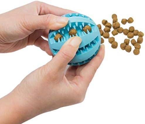 YounGever 2 Pack Ball Toys para limpeza de dentes para animais de estimação, mastigação, busca, tratar brinquedos de dispensação de
