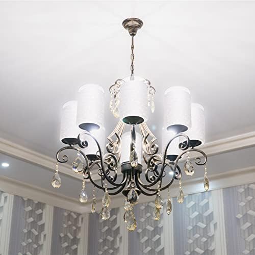 CANOMO 6 Pacote de linho de linho branco Caixa de lâmpada de vidro fosco, luminária de 6 x 4 Globo de substituição de luminária ou tampa com tampa de 1-5/8 polegadas para lustre de lustre leve pendente Armazenamento de parede