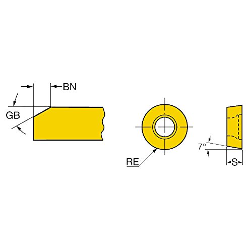 SANDVIK COROMANT RCMT 16 06 M0 4335 CORO Turn 107 Inserir para girar, carboneto, redondo, corte neutro, 4335 grau, Ti+al2O3+estanho,