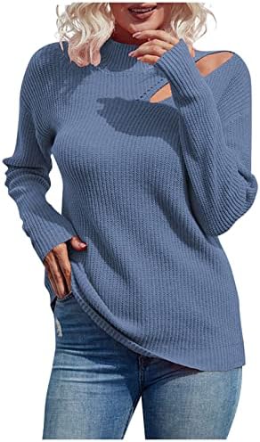 Turtleneck feminina Manga longa cor sólida cor de gola alta de gola alta suéter de malha de pullitador de gola alta