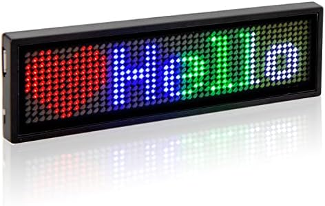 Bluetooth LED Name Badge, Nome de LED sem fio, Nome de LED tag Rolando a mensagem Exibir sinais de LED programáveis ​​com ímã e pino