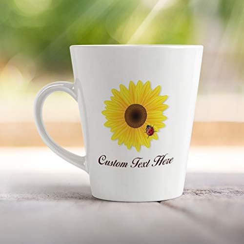Cerâmica Custom Caneca de café com leite personalizado Cup de girassol e joaninha flores natura