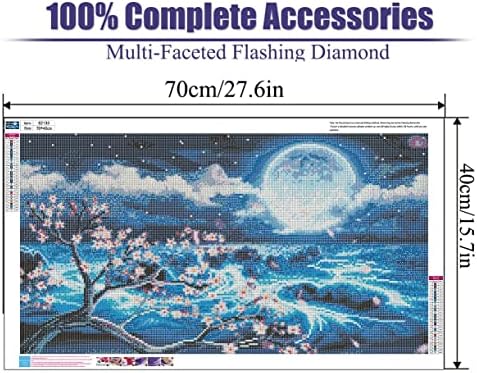 5D Moon Diamond Painting Kits para adultos, Pintura de diamante grande artesanato de arte da gem