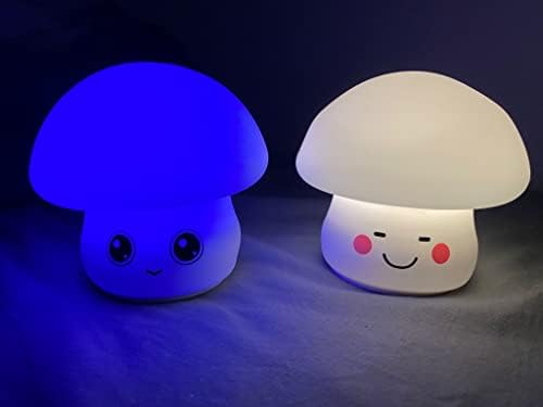 Coaecj Night Light for Baby Kids Lovely Mushroom Shape Bursery Lâmpada Recarregável Mudança de cor por sensor de toque para crianças quarto