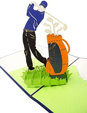 WowpaperArt Golf - Cartão de felicitações pop -up 3D para todas as ocasiões - amor, aniversário, aposentadoria, parabéns,
