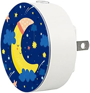2 Pacote de plug-in nightlight LED Night Light Good Night Sleeping Moon com Dusk-to-Dawn para o quarto de crianças, viveiro, cozinha,
