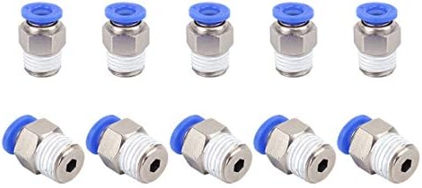 SNS SPC1/4-02NPTBE 1/4 TUBO OD X 1/4 NPT MAIO Níquel reto de níquel Push para conectar acessórios pneumáticos （10 PCs）