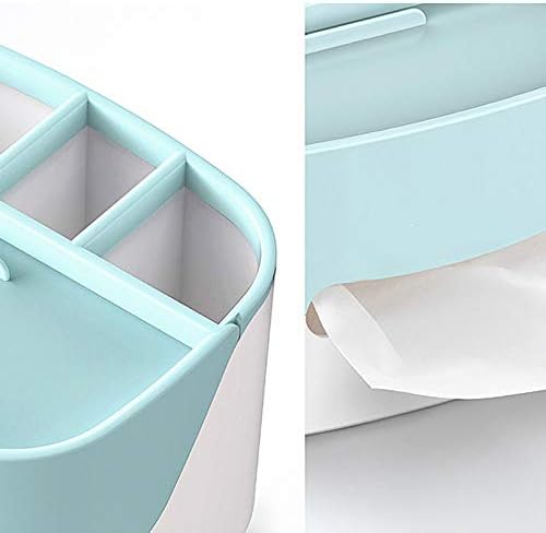 Jydqm Caixa de lenço de papel plástico doméstico, suporte para caneta de armazenamento para desktop de escritório,
