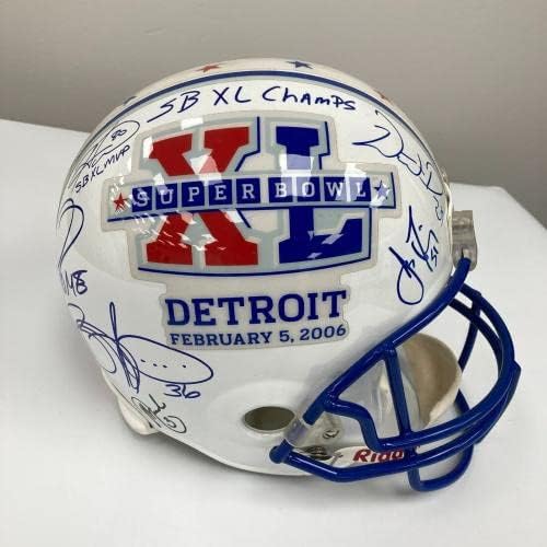 2005 Pittsburgh Steelers Super Bowl Champs Team assinou o capacete do Super Bowl - capacetes autografados da NFL