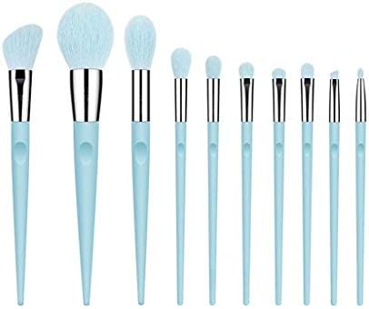 DXMRWJ 10 PCS Blue Makeup Brushes Completa de pincéis de maquiagem de maquiagem de sombra de olho grande em pó