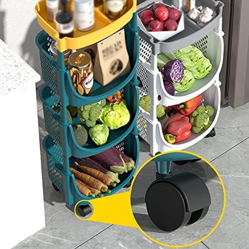 Rack de armazenamento de cozinha Cesta de prateleira de prateleira de camada de camada vegetal piso de várias camadas e cesta