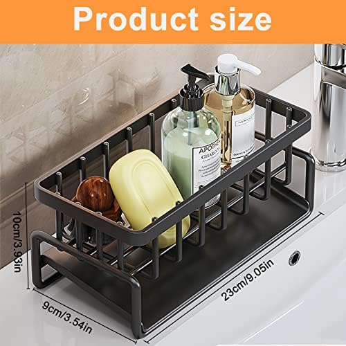 F Finec Kitchen Sia Caddy Drenagem rápida, porta -espóis de aço inoxidável, cesta para limpeza e lavagem, ferramenta de pia